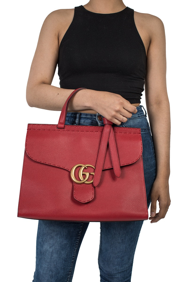 Gucci GG Marmont Top Handle Medium Red