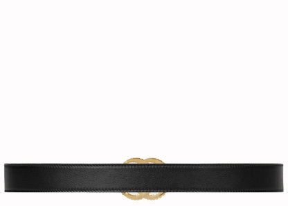 Gucci Torchon Double G Buckle Leather Belt 1W Black