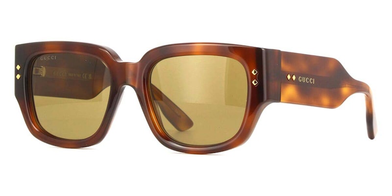 Gucci Tortoise Square Frame Sunglasses Vintage Havana/Brown (GG1261S-002-FR)