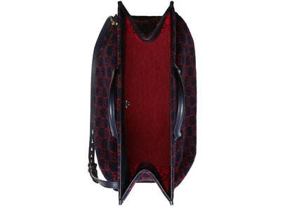 Gucci Tote GG Wool Blue/Red