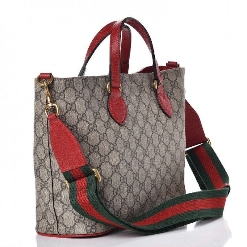 Gucci Tote Monogram GG Supreme Bosco Red