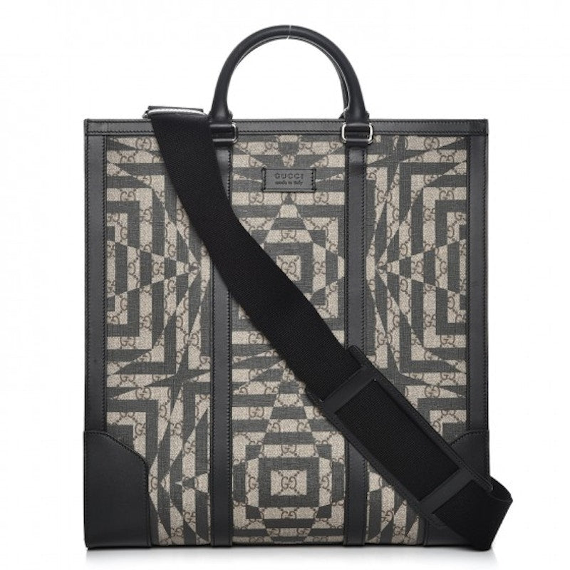 Gucci Tote Monogram GG Supreme Caleido Print Black