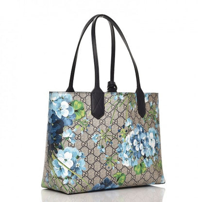 Gucci Reversible Tote Blooms GG Small Blue/Beige/White/Green