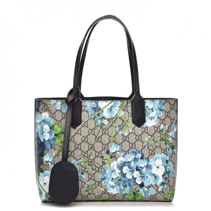 Gucci Reversible Tote Blooms GG Small Blue/Beige/White/Green