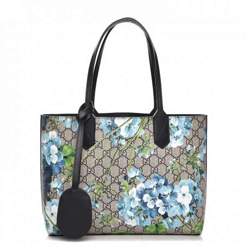 Gucci Reversible Tote Blooms GG Small Blue/Beige/White/Green