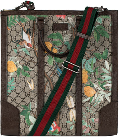 Gucci Convertible Tote Monogram GG Tian Print Brown/Beige/Green/Red