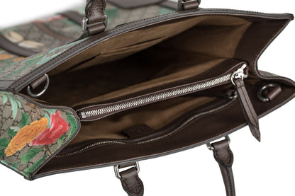 Gucci Convertible Tote Monogram GG Tian Print Brown/Beige/Green/Red