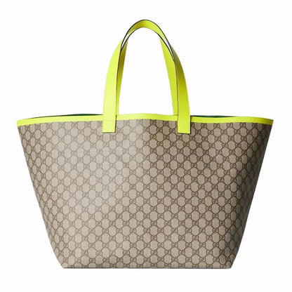 Gucci Totissima Large Tote Bag Beige/Fluorescent Yellow