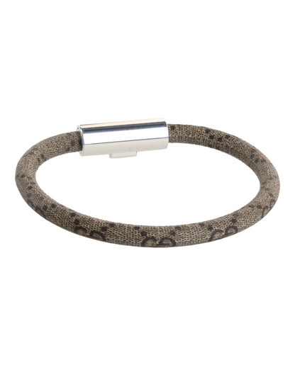 Gucci Trademark GG Supreme Bracelet Silver