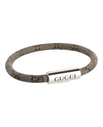 Gucci Trademark GG Supreme Bracelet Silver