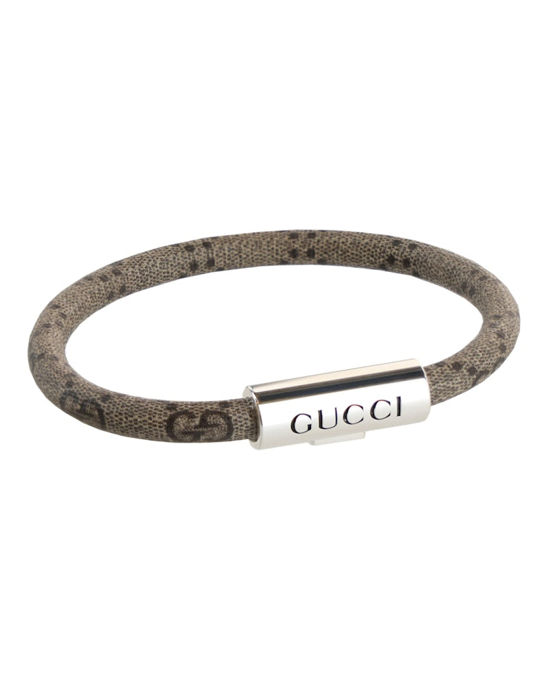 Gucci Trademark GG Supreme Bracelet Silver