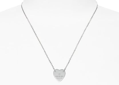 Gucci Trademark Heart Necklace Silver