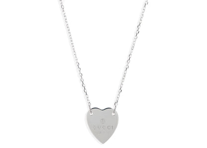 Gucci Trademark Heart Necklace Silver