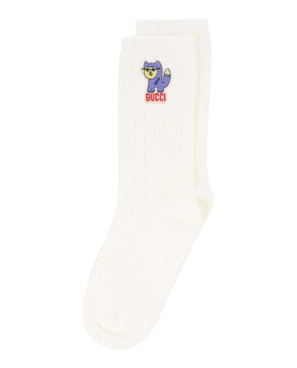 Gucci Treccina Latte Socks White