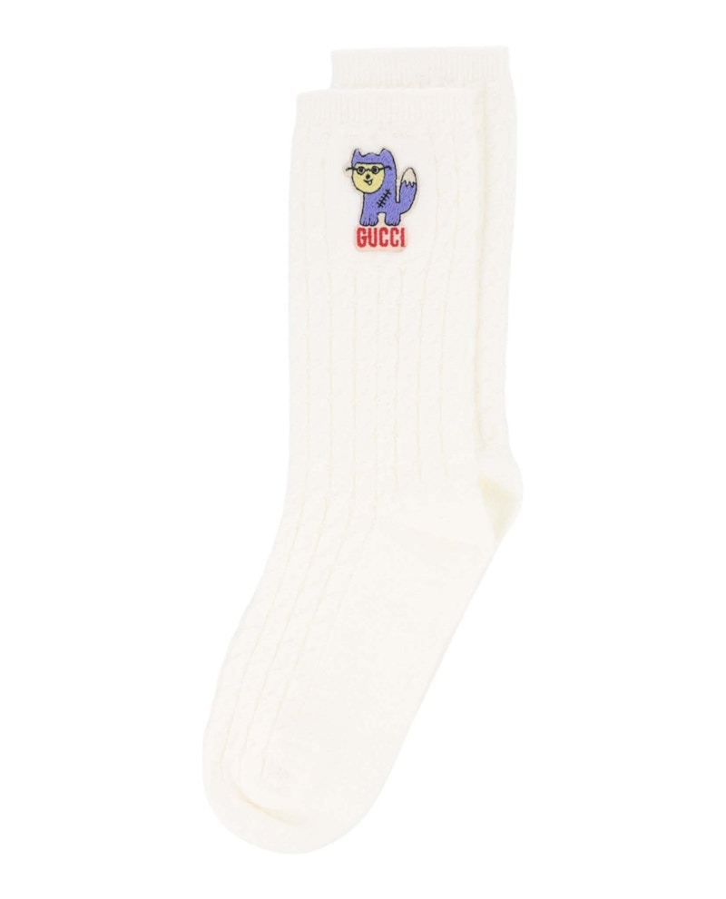 Gucci Treccina Latte Socks White