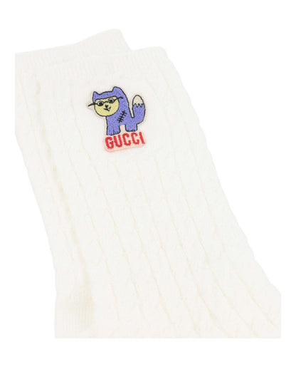 Gucci Treccina Latte Socks White
