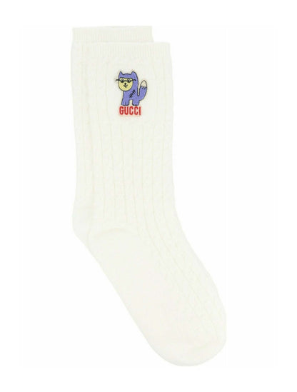 Gucci Treccina Latte Socks White