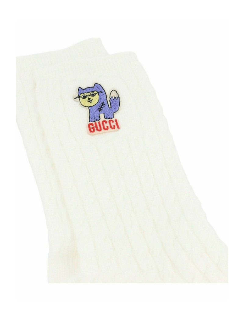 Gucci Treccina Latte Socks White