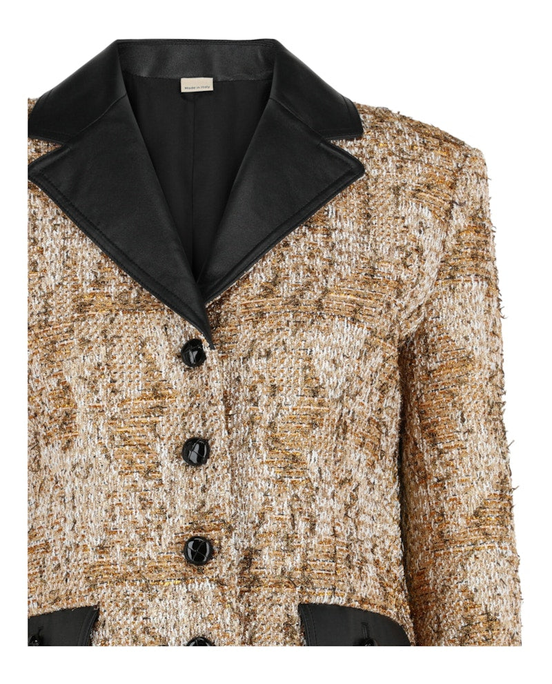 Gucci Tweed Patterned Blazer Gold