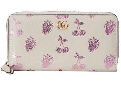 Gucci US Exclusive GG Marmont Zip Wallet White