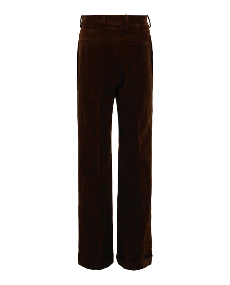 Gucci Velvet Flared-Leg Pants Brown
