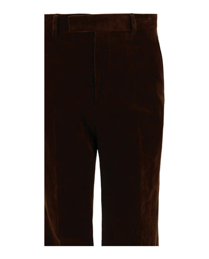 Gucci Velvet Flared-Leg Pants Brown