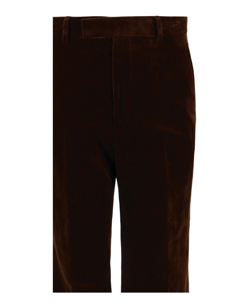 Gucci Velvet Flared-Leg Pants Brown