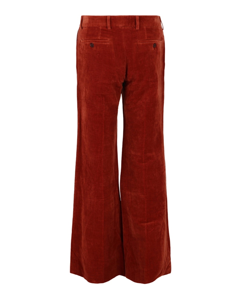 Gucci Velvet Flared-Leg Pants Red