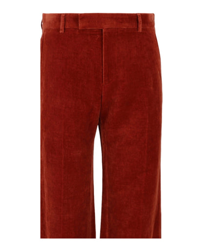 Gucci Velvet Flared-Leg Pants Red