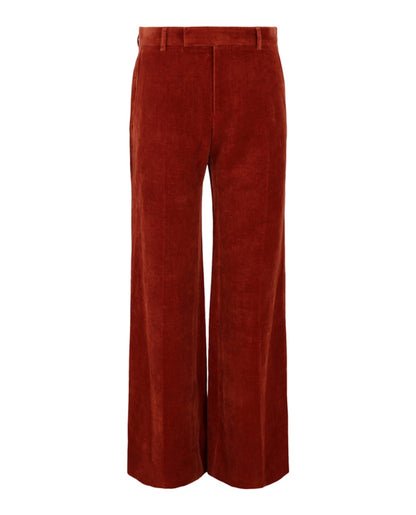 Gucci Velvet Flared-Leg Pants Red