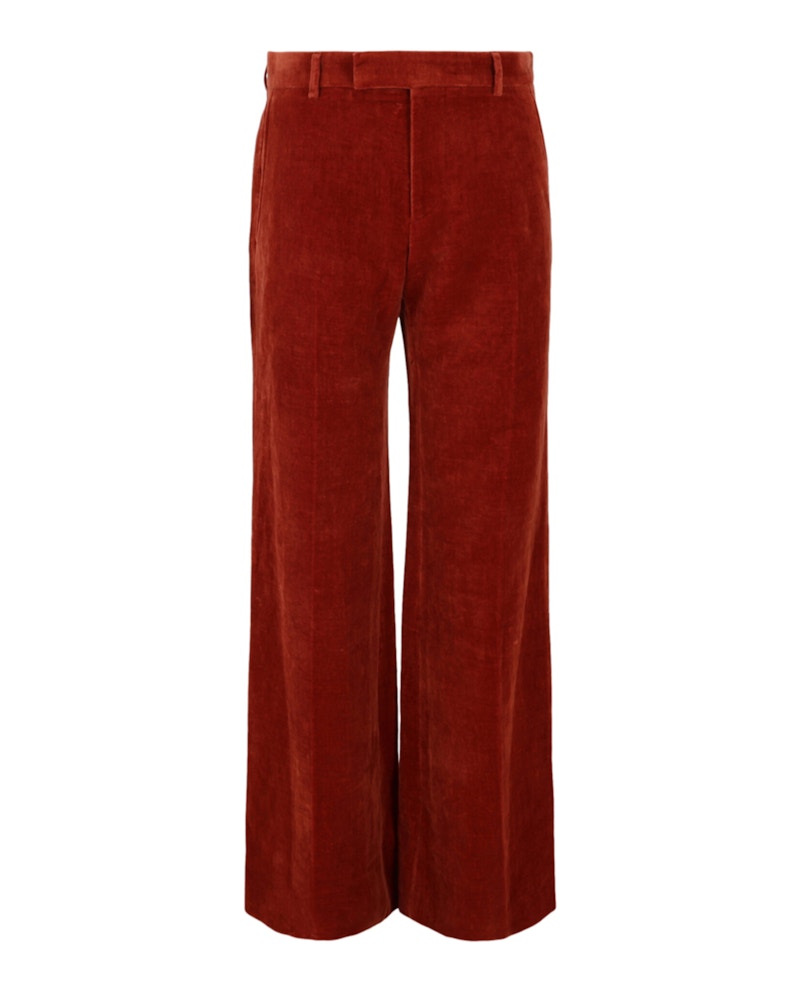 Gucci Velvet Flared-Leg Pants Red