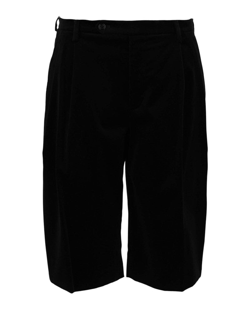 Gucci Velvet Pleat-Front Shorts Black