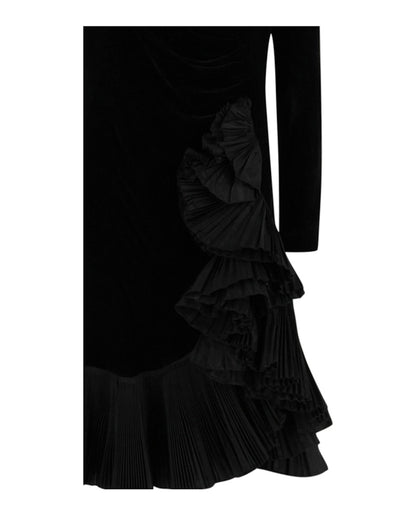 Gucci Velvet Ruffled Dress Black
