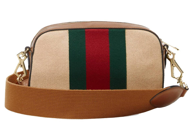 Gucci Vintage Shoulder Bag Canvas Beige