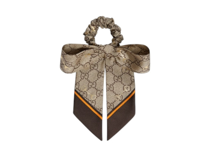 Gucci (W) Silk GG Scrunchie Set Beige/Ebony