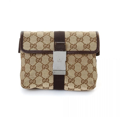 Gucci Waist Pouch GG Supreme Flap Buckle Beige