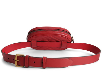 Gucci GG Marmont Belt Bag Matelasse Hibiscus Red