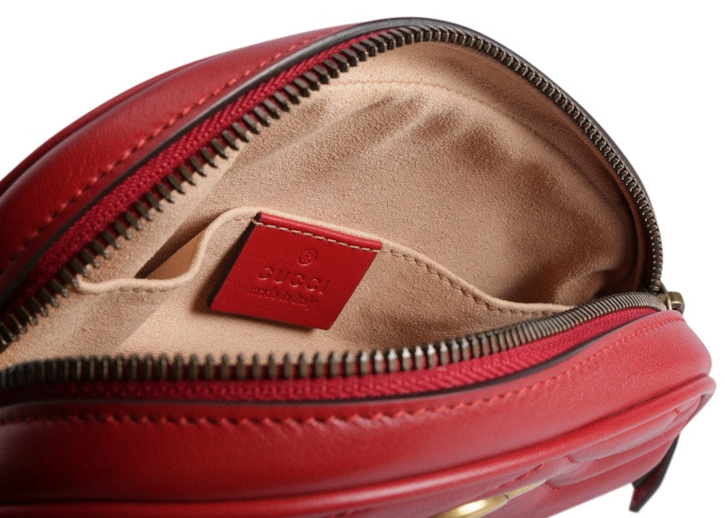Gucci GG Marmont Belt Bag Matelasse Hibiscus Red