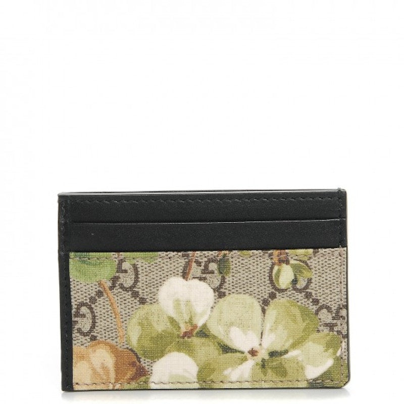Gucci Card Case Wallet Blooms GG Supreme Green/Brown/Beige/Black