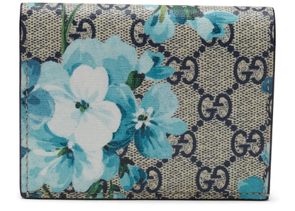 Gucci Card Case Wallet Blooms GG Supreme Blue/Beige/Red