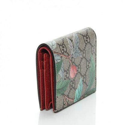 Gucci Card Case Wallet Monogram GG Supreme Tian Print Brown/Beige/Pink/Blue