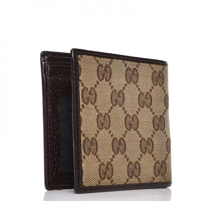 Gucci Mens Bifold Wallet Monogram GG Brown/Beige