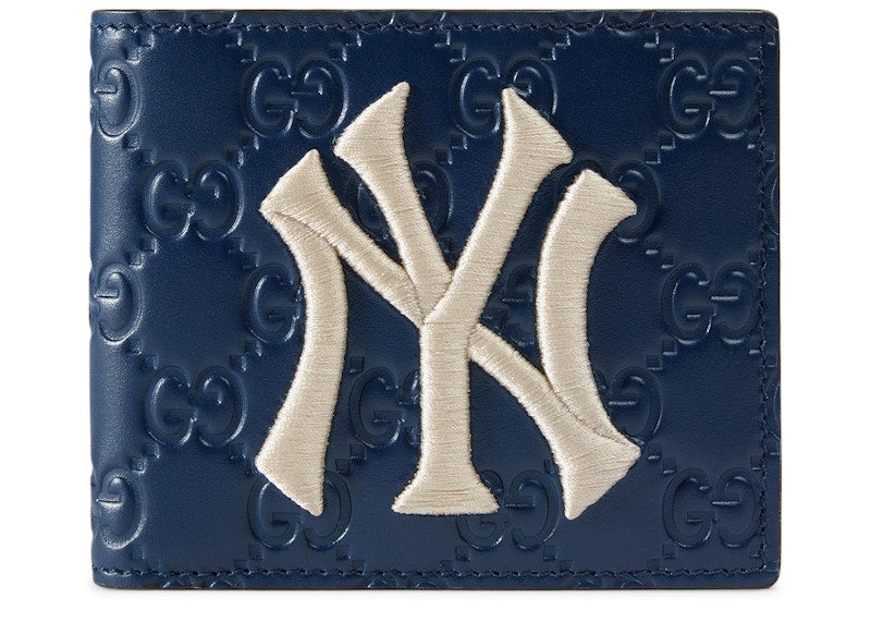 Gucci Wallet NY Yankees Patch Royal Blue