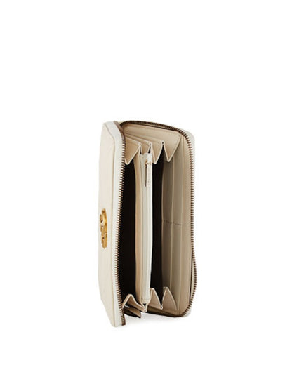 Gucci GG Marmont Wallet Zip Around Matelasse White