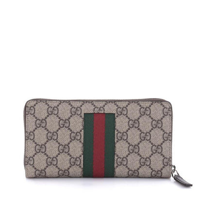 Gucci Zip Around Wallet Web GG Supreme Beige/Ebony