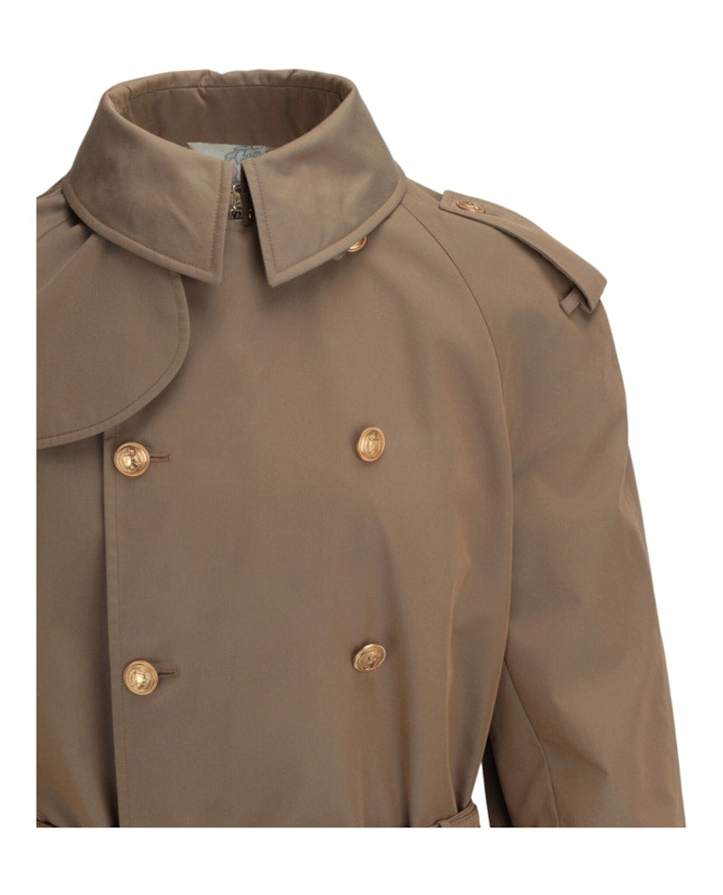 Gucci Washed Gabardine Trench Coat Brown