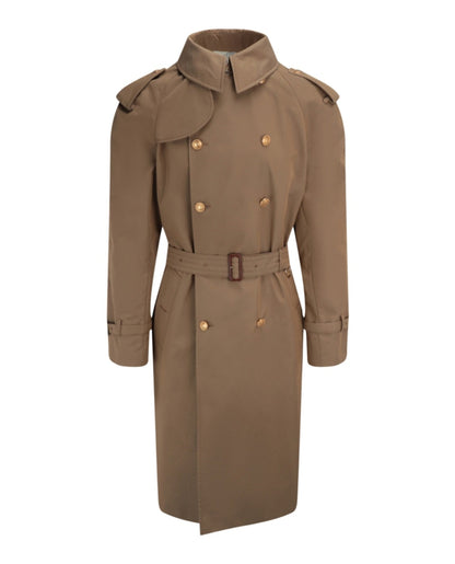 Gucci Washed Gabardine Trench Coat Brown