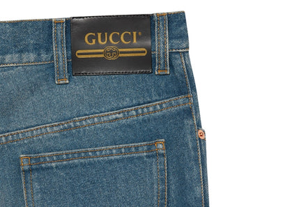 Gucci Washed Regular fit Jeans Stonewashed Blue Marbled Denim