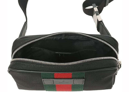 Gucci Web Belt Stripe Belt Bag Black