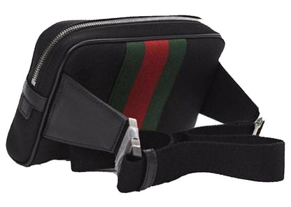 Gucci Web Belt Stripe Fanny Pack Black